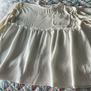 POL Cream Tunic Top with Pocket